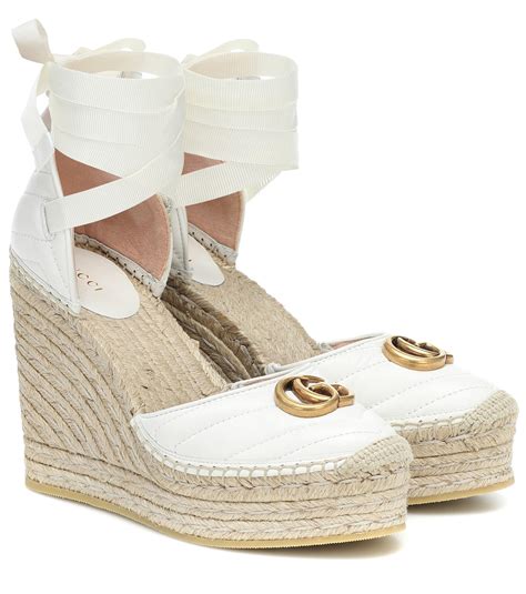 white gucci espadrille sandals|gucci espadrilles platform.